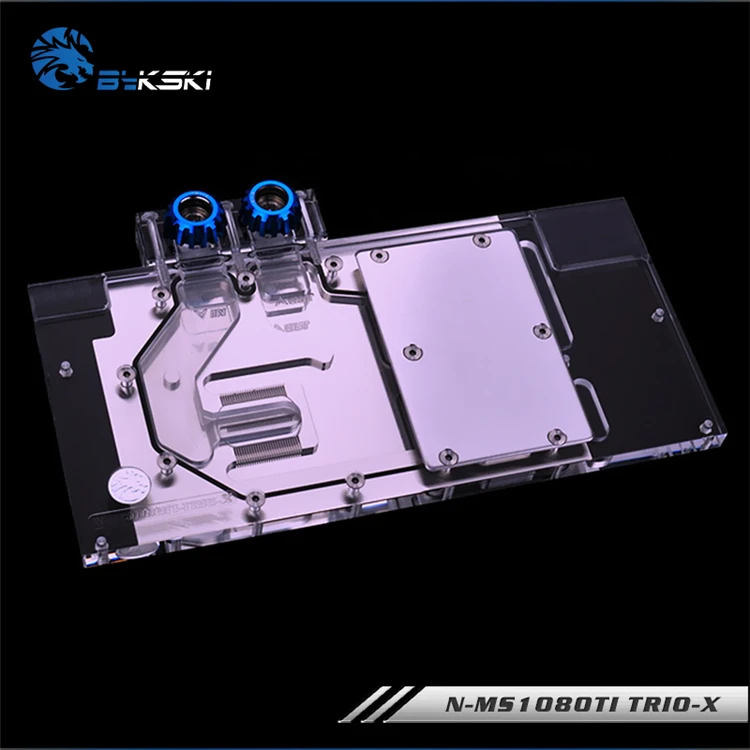 BYKSKI Full Cover Graphics Card Water Block use for MSI GTX1080TI GAMING X TRIO RGB Light GPU Radia