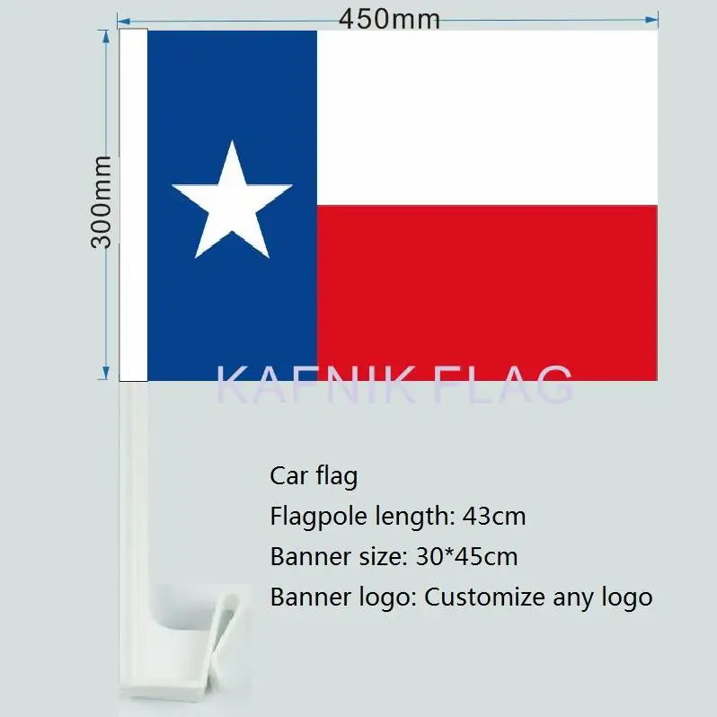 KAFNIK,30X45C Texas flag Swedish car window flag pole car