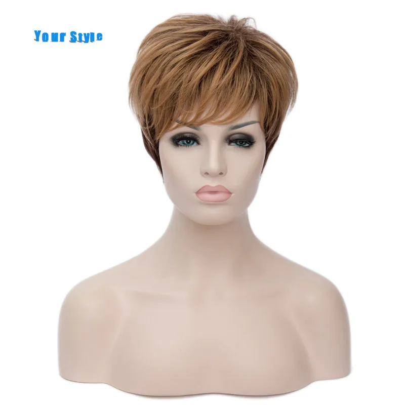 Your Style Synthetic Short Cut Curly Hairstyles Natural Hair Wigs