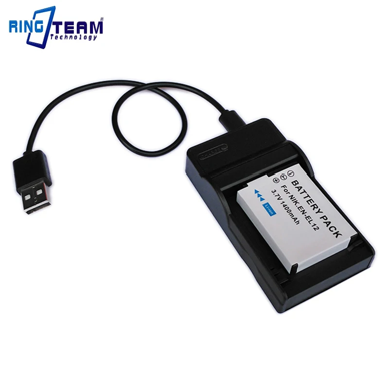 / KeyMission 360 S630 Contiene Cable Micro USB Batería S31 Cargador Doble S8000 USB S9500 170 para Nikon EN-EL12 / Coolpix AW120