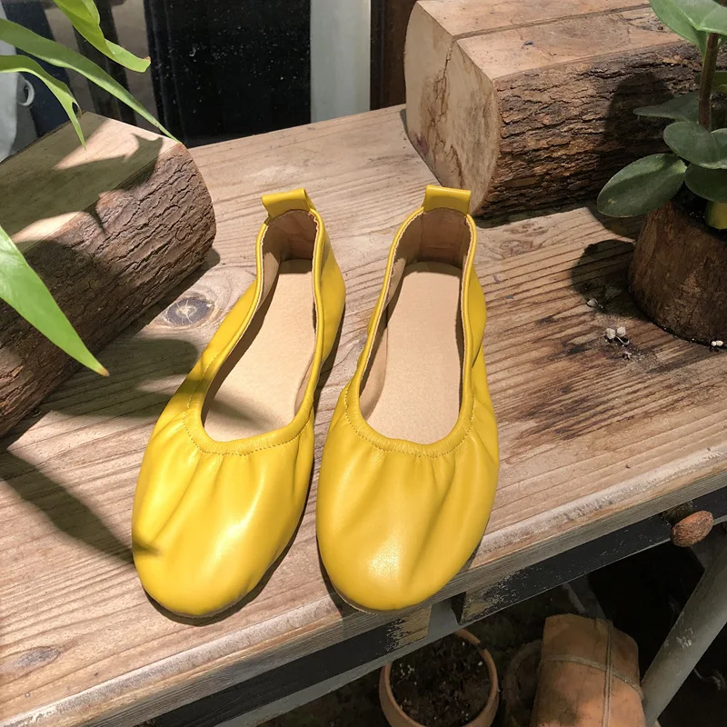 

Mary Janes Shallow Slip-On PU autumn new 2019 comfortable soft Round Toe Rubber Lace-Up Casual leather Leisure Solid Autumn