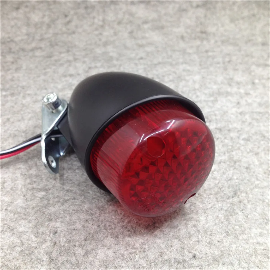 

Yecnecty Motorcycle Tail Rear Light Black ABS Housing+Metal Bracket Motorbike Brake Stop Lamp For Cafe Racer Honda Kawasaki