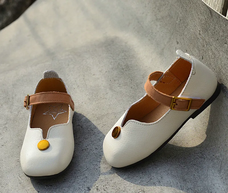 

Childre Casual Shoes Spring and Summer Girls Fashion American and European Leather Princess Shoes Square Mouth Bean Kid Sandals