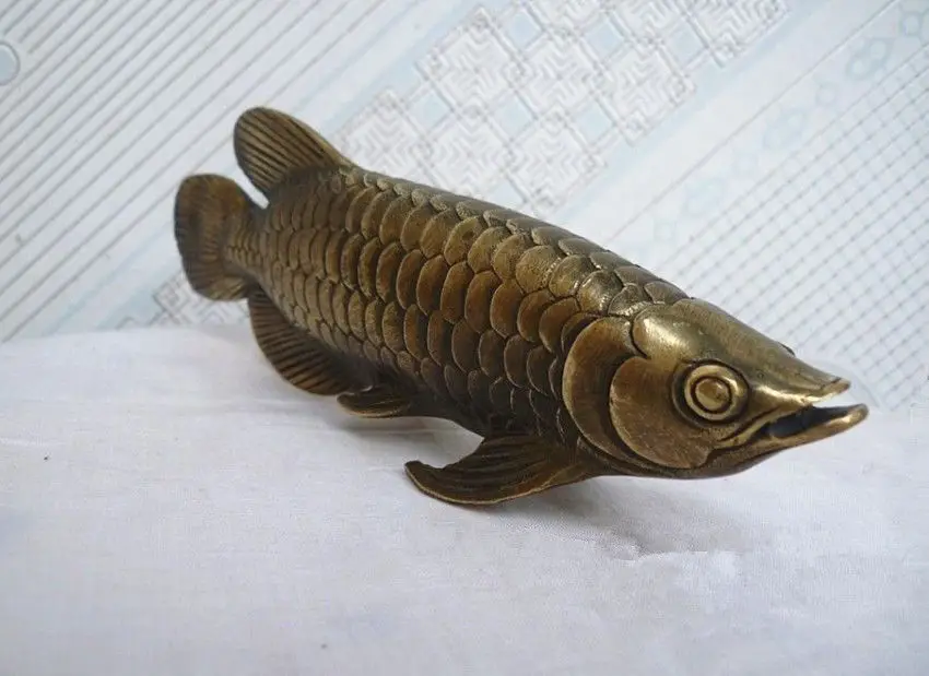 Медная Бронзовая статуя рыбы ручной работы китайская фолк культура|sculpture