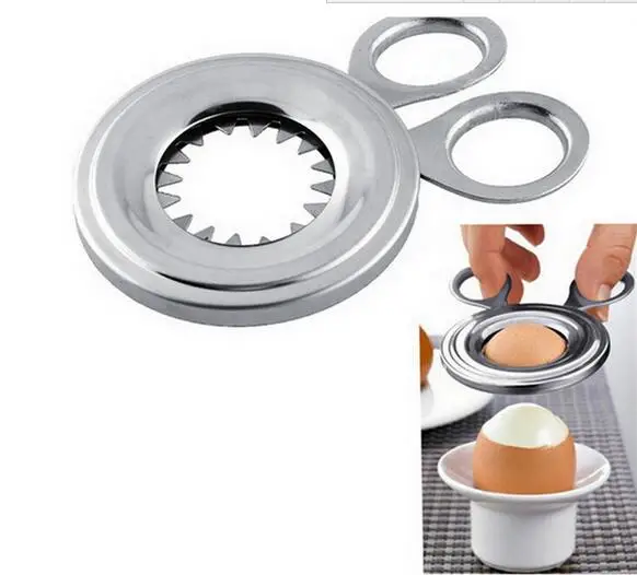 

Excellent ! New Boiled Cooked Soft Egg Topper Stainless Steel Egg Cutter Clipper Scissor Kitchen Gadgets