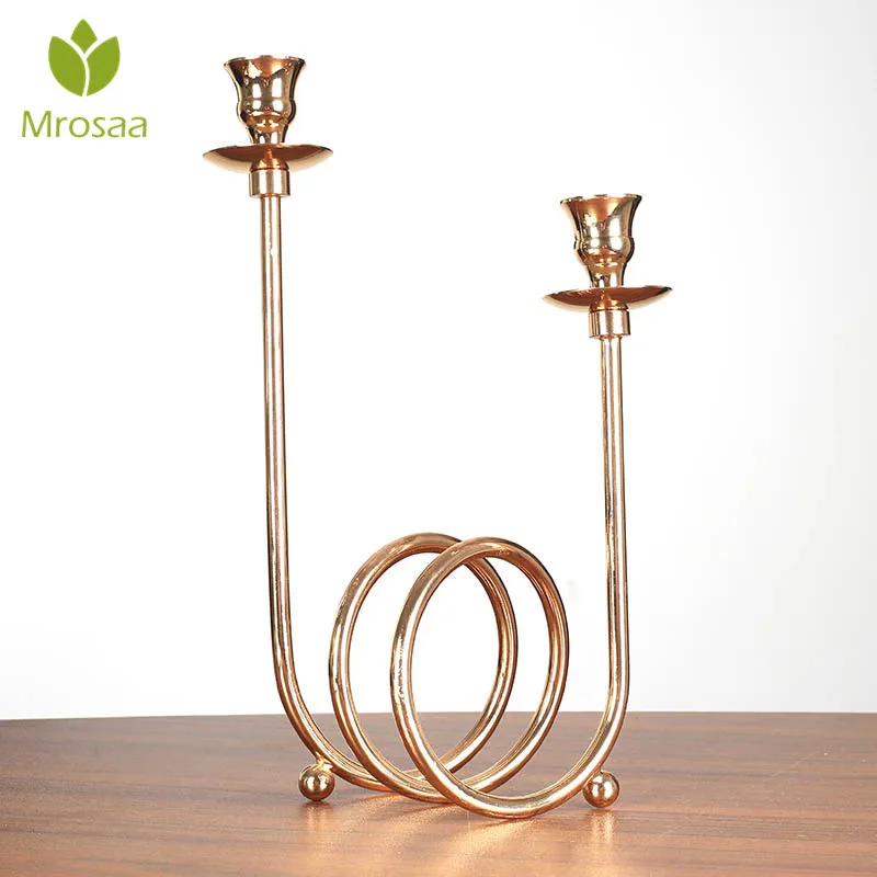 Mrosaa Metal Circle Wedding Candle Holders Wedding Candle Stand