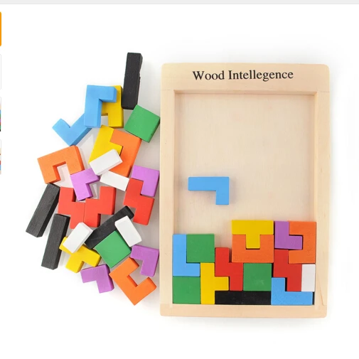 

Colorful Wooden Tangram Brain-Teaser Puzzle Tetris Preschool Magination Intellectual Educational Kids Toy For Game Baby Children