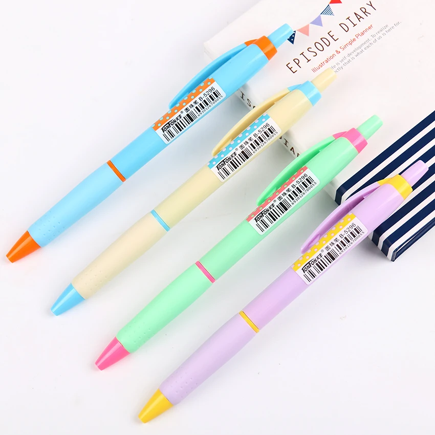 

Random Candy Color Ballpoint Pen 0.5mm Writing Pen Office Supplies Child Gift B-5296