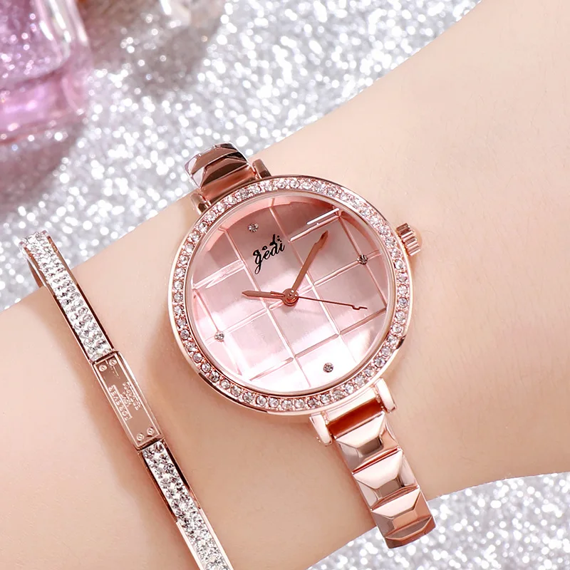

GEDI Ladies Rose Gold Bracelet Fashion Luxury Quartz Watch Women Leisure Female Dress Watch Wrist Watch Horloge Klok Dropshiping
