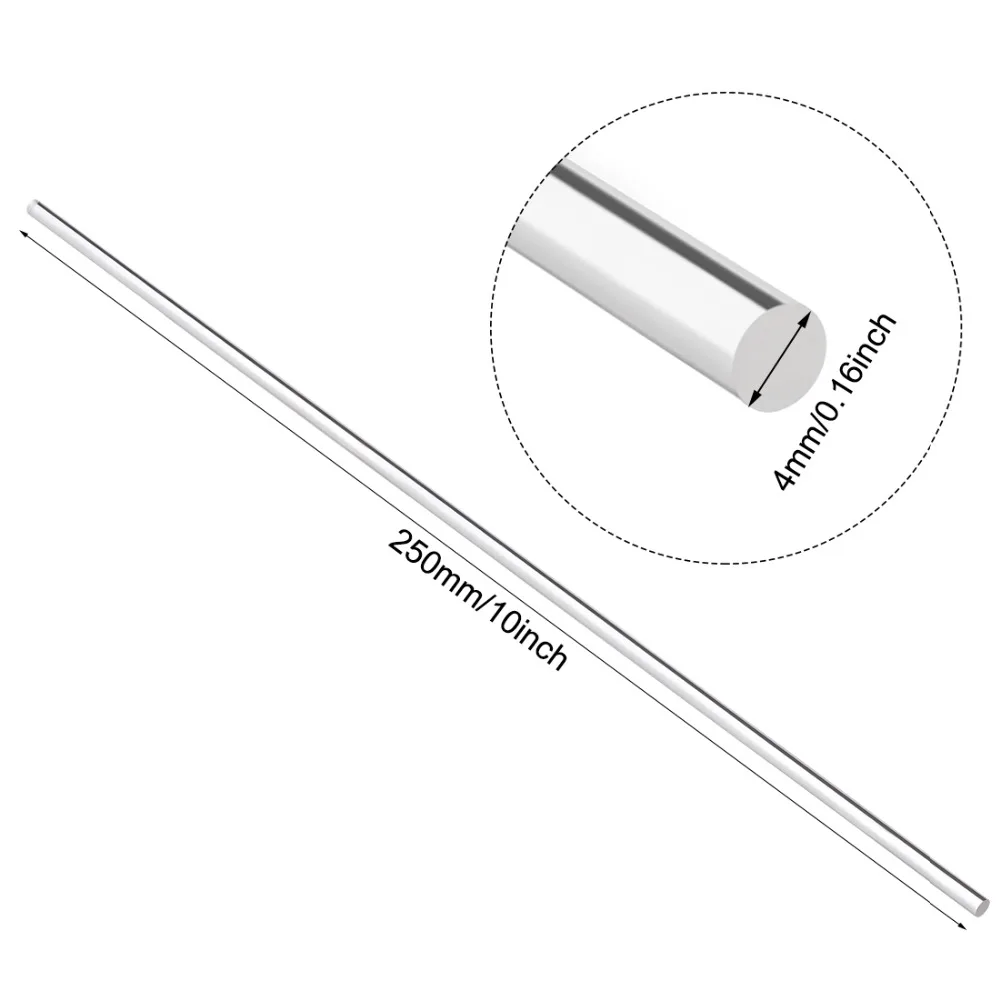 

Uxcell 1pcs 250mm Length 4mm/8mm/8mmx8mm/12mmx12mm/15mmx15mm Diameter Clear Solid Acrylic Round/Square/Hexagon Rod PMMA Bar