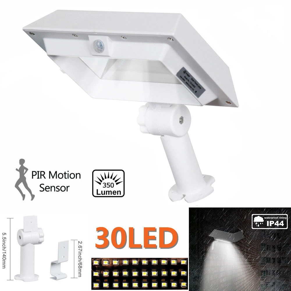 T SUN 30 LED PIR Motion Sensor Solar Lights Waterproof Powered Security