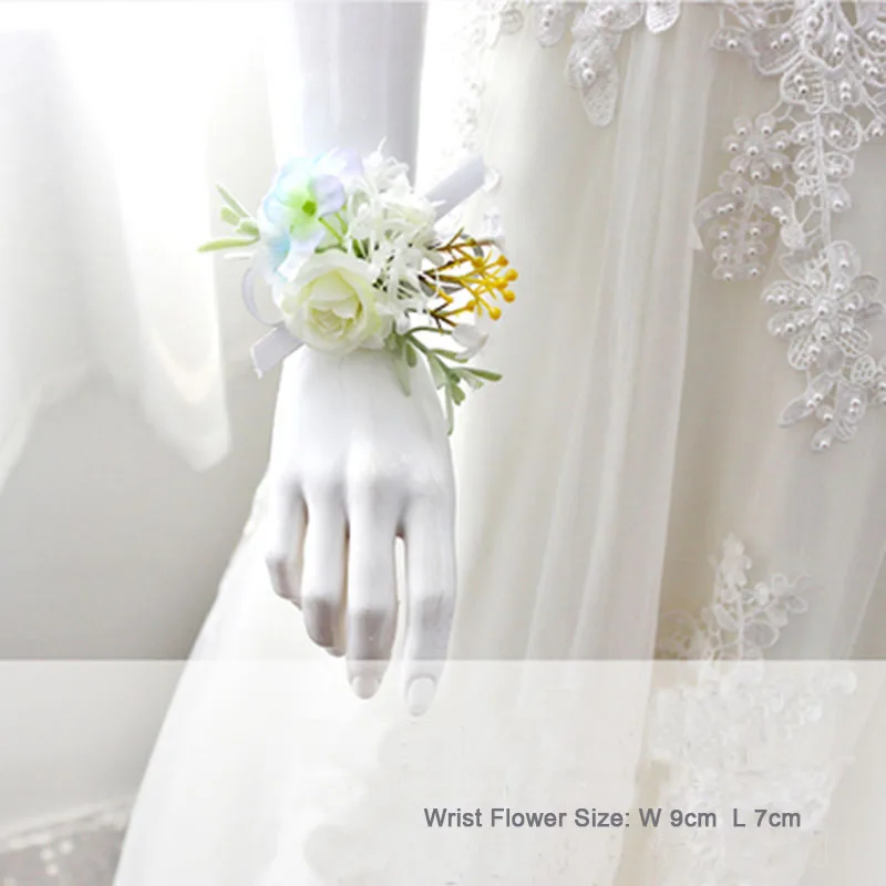 wrist corsage bracelet bridesmaid boutonniere men  (4)
