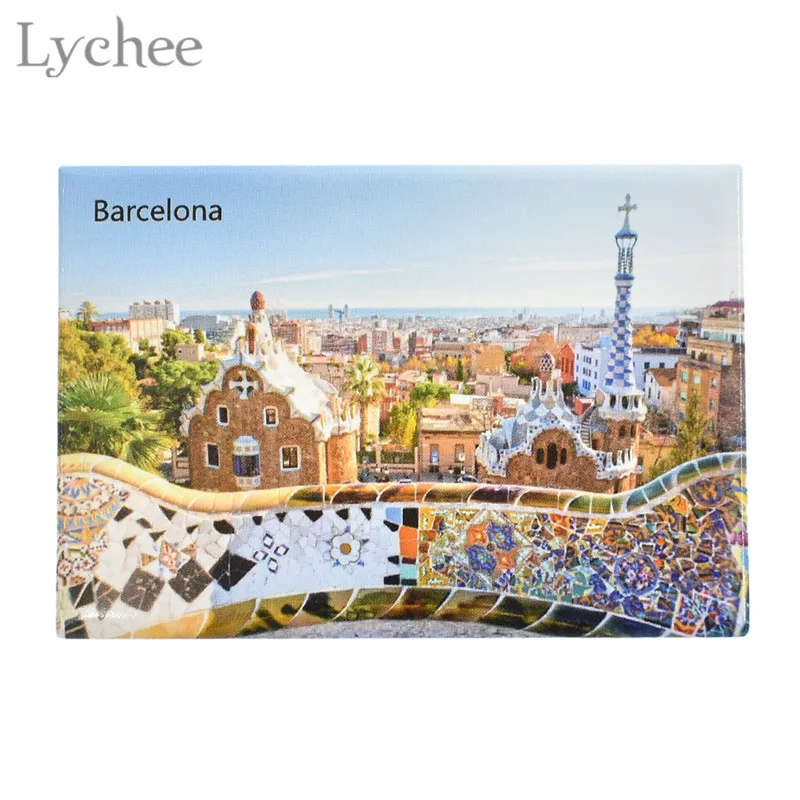 

Lychee Barcelona Fridge Magnet 3D Resin Tourist Souvenirs Magnetic Refrigerator Stickers Home Decoration