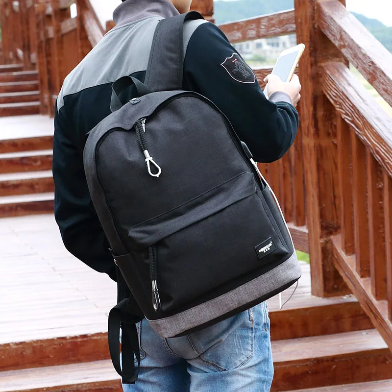 Waterproof Backpack USB 15.6 Inch Laptop Bag Men Women Large Capacity Black Grey Backpacks School Bags Mochila Masculina BP0148 (19)