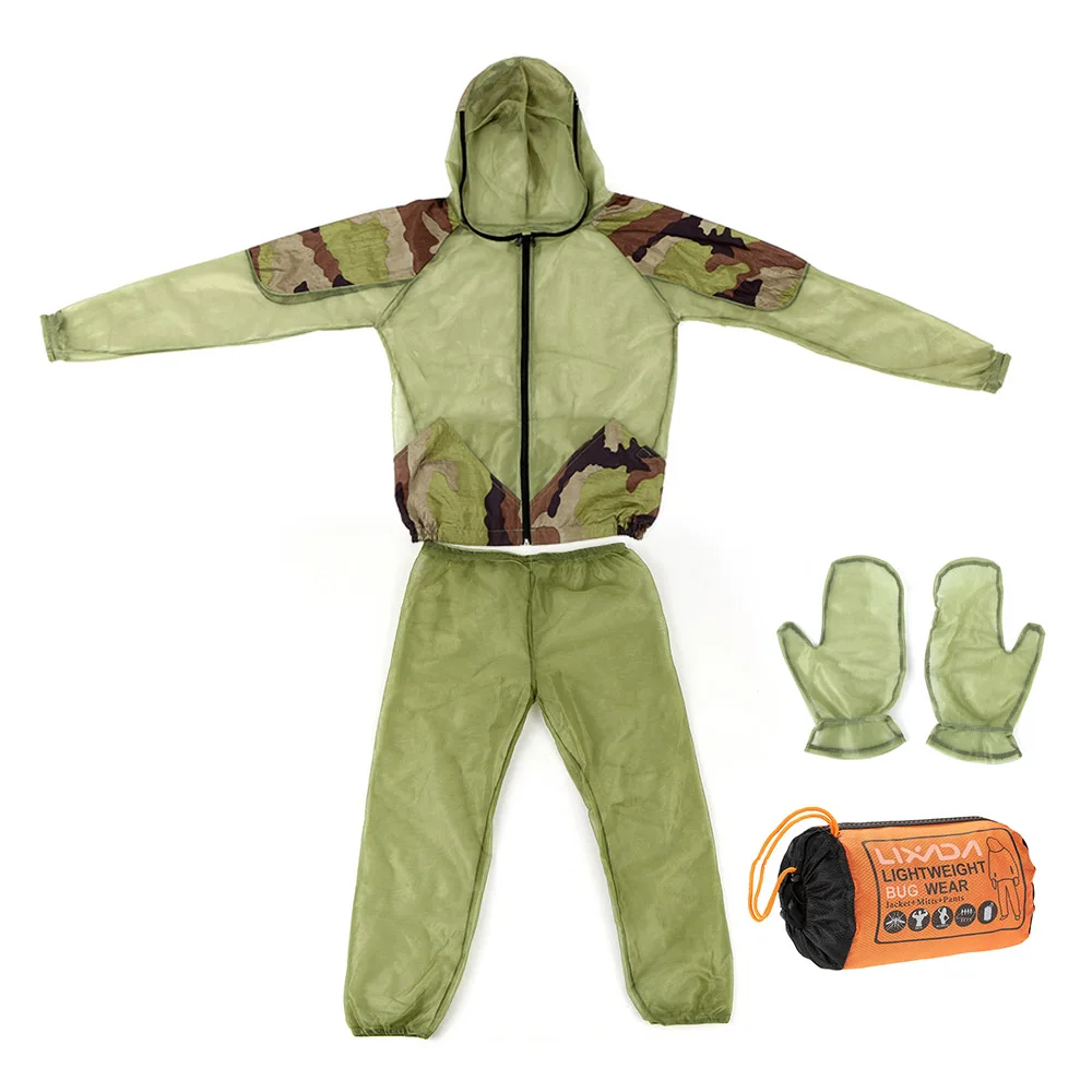 

Lixada Outdoor Mosquito Repellent Suit Bug Jacket Mesh Hooded Suits Fishing Hunting Camping Jacket Insect Protective Mesh