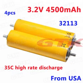 

4pcs 32113 3.2v 4500mAh Lifepo4 lithium battery 35C high rate discharge 4.5ah for diy 12v ebike motorbike UPS power lights EV