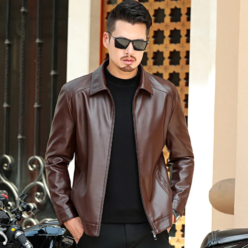 Veste Black 2018 Casual Mouton Thickening Chaud No599 Mâle black De Lâche Cuir Automne Survêtement Épais Velours Hiver Peau Mens Plus brown Nouveau brown Thickening En Hommes Manteaux x718w1E