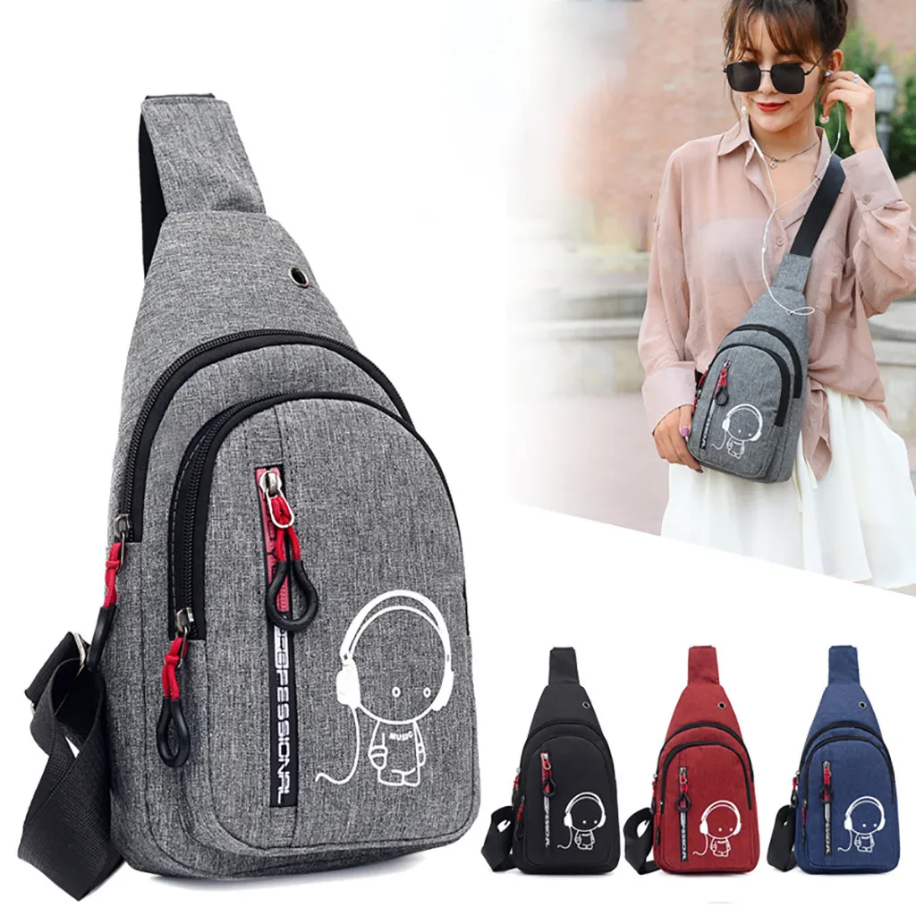 Women men Chest Bag Multi-Function Outdoor Sports Small Wild bags unisex Fashion One Shoulder Plaid zipper Crossbody Bags