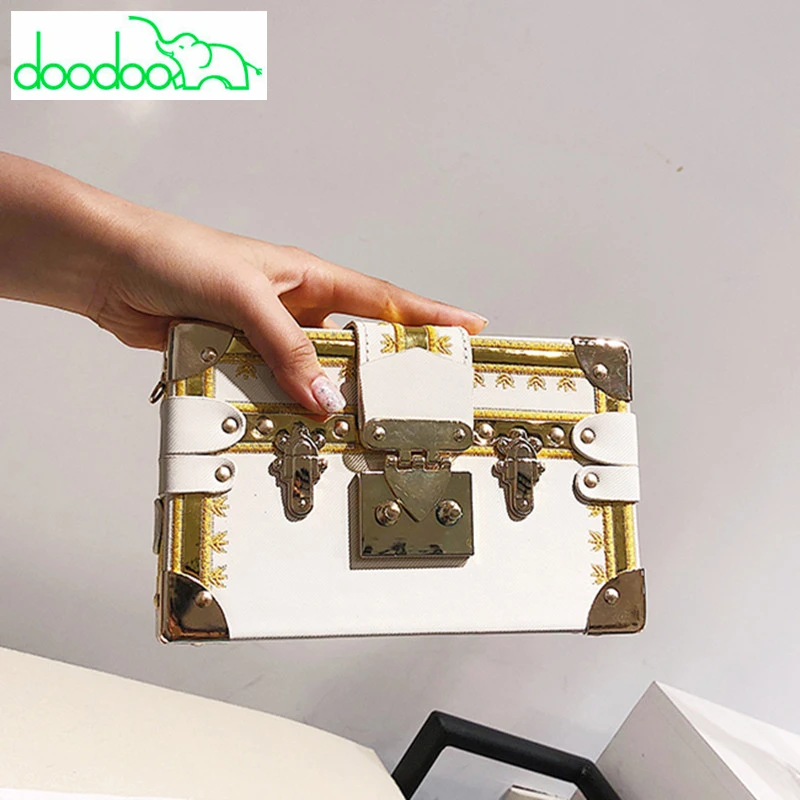 

2018 Luxury Fashion Rivet Box Flap Purse Mini Chain Shoulder Messenger Bag High Quality Crossbody Bags for Women Bolsas Feminina