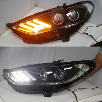 

For FORD FUSION MONDEO TITANIUM LED Headlight Front Lamps 2017Year Dynamic Turning Daytime Running Lights With HID/LED Bulb