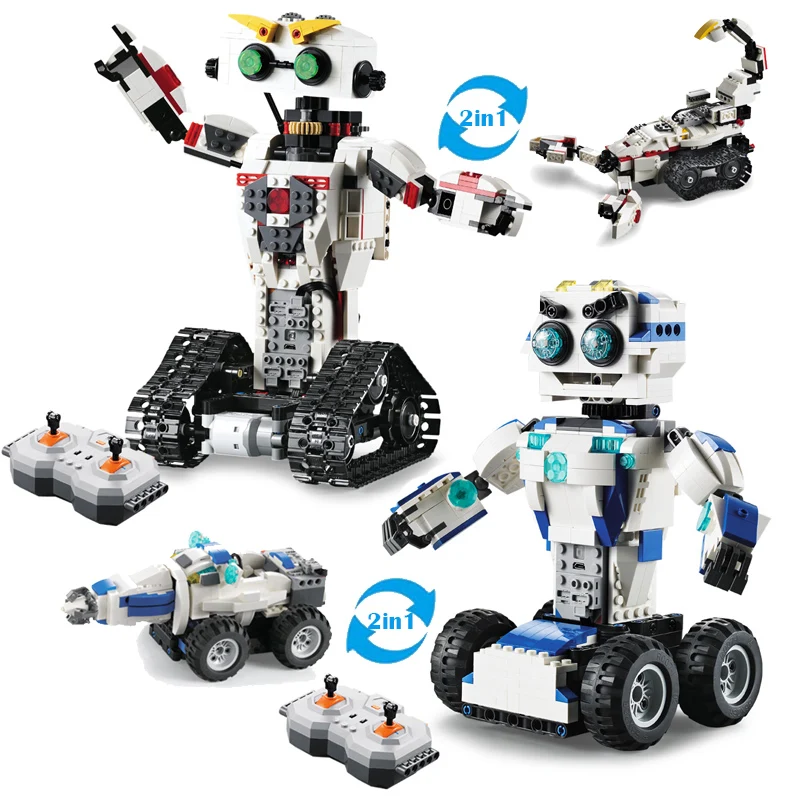 

Global Drone Rc Car Robot Mini Building Blocks 2 in 1 Deformation 2.4G Remote Control RC Tanks Model Toys Gift for Children Boys