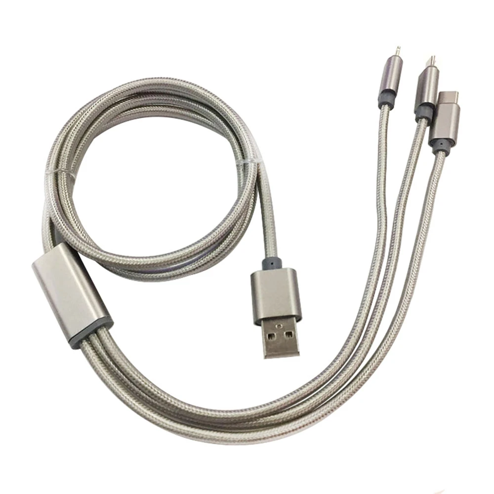 كابل بيانات 3 في 1 كابل يو اس بي للهاتف المحمول المصغّر usb نوع C كابل الشاحن ل فون كابل شحن مايكرو شاحن يو اس بي الحبل