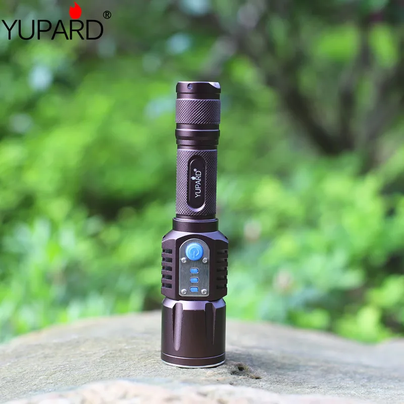 Yupard фонарь как Мобильный Внешний аккумулятор яркий светодиодный XM-L2 T6 светодиодный умный фонарь с зарядкой через USB