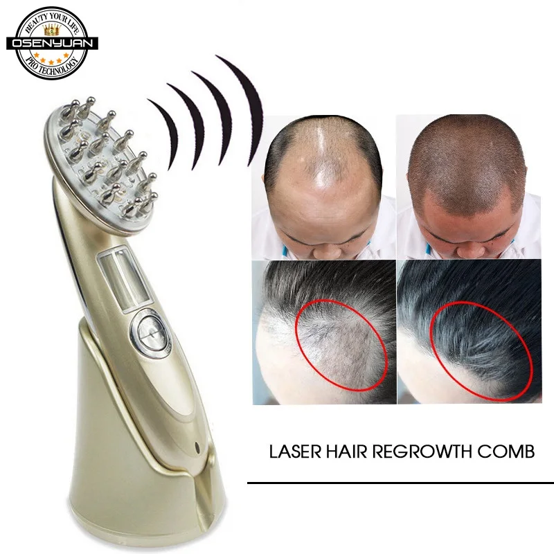 

In Stock Anti Hair Loss Comb RF EMS Nurse LED Photon Laser Stimulate Hair Regrowth Brush Head Scalp Repair Hair Massager