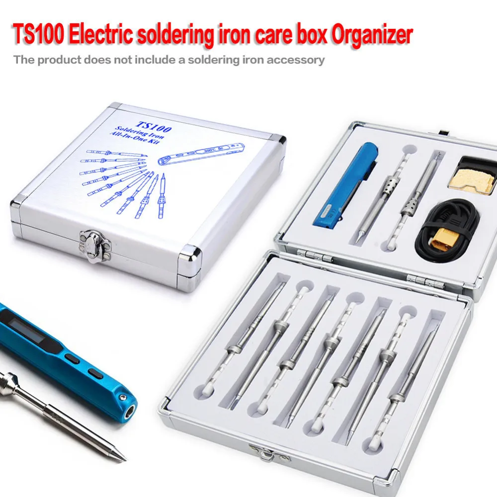 Aluminium Package Box Soldering Iron Dedicated Storage Box TS100 Electric Soldering Iron Tip