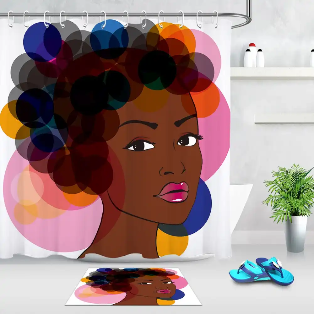 Lb Colorful Bubble African American Black Girl White Shower