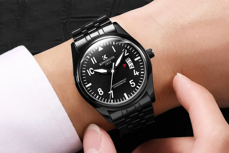 Мужские Ретро деловые часы из нержавеющей стали, светящиеся водонепроницаемые мужские часы с датой, Роскошные наручные часы от ведущего бренда Reloj Hombre