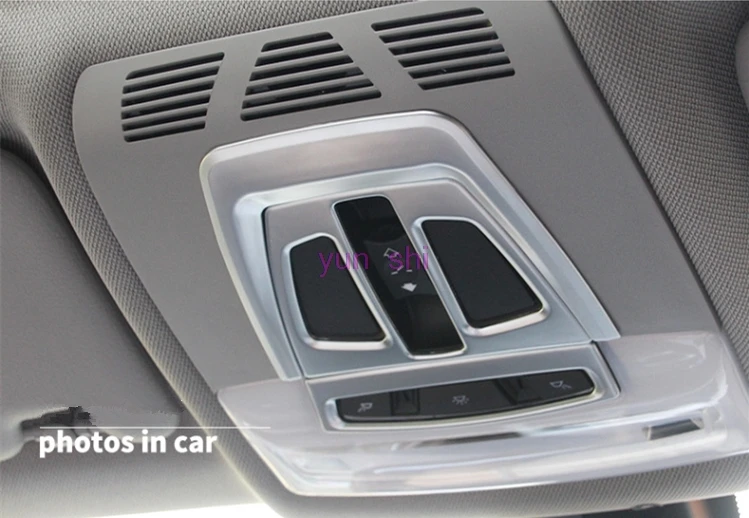 

ABS chrome Car roof reading lamp roof light switch decoration sticker car-styling cover For BMW 1 2 3 4 series new X5 X6 2016 X1