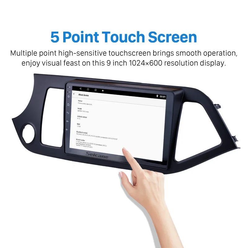Perfect Seicane 9" Android 7.1/8.1 Car GPS Radio For 2011-2014 KIA PICANTO Morning HD 1024*600 Touch Screen Bluetooth Navigation system 2