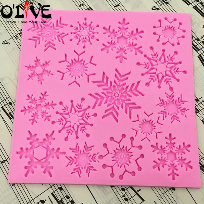 

Snowflake Lace Silicone Mold 3D Cake Decorating Tools Christmas Fondant Forms Chocolate DIY Cake Decoration Baking Accessories