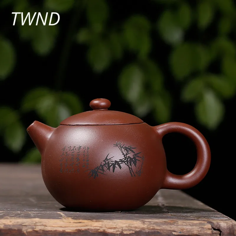 

260CC purple clay beauty teapot chinese kung fu handmade tea pot zisha kettle with gift box suit black tea tie gaunyin 16
