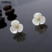 Новое поступление три листа клевера серьги-гвоздики в виде ракушки для женщин ювелирные изделия Pendientes Brincos