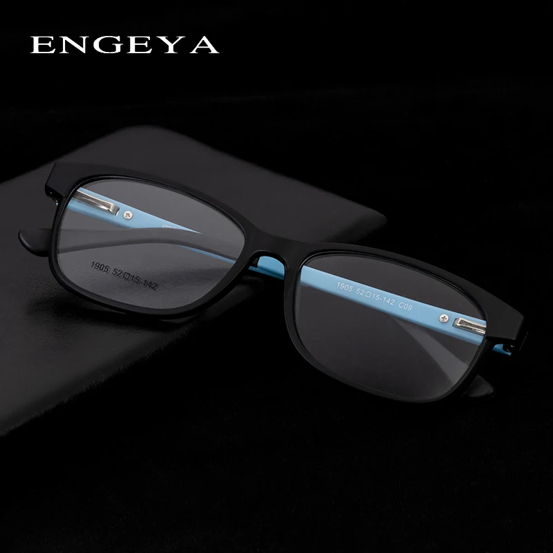 

TR90 Men Glasses Optical Spectacle Frame Retro Square Transparent Zero Power Decorative Clear Glasses Frame For Man #1905