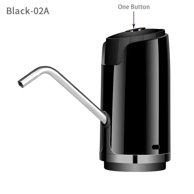Насос для бутыля с водой USB дозатор воды переносной электрический насос для питьевой воды бесшумный дизайн-подходит для бутылок на 2-5 галлонов - Цвет: Black one button