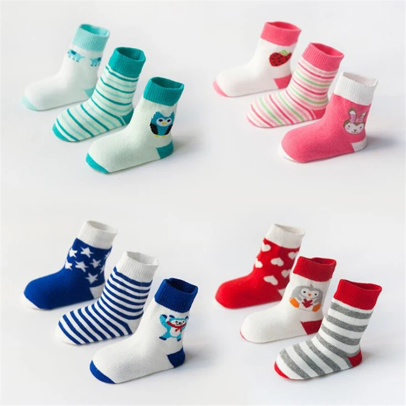 

3Pairs/lot Spring Thin Baby Socks Cartoon Socks Infant Newborn Floor Socks Kids Cotton Short Socks 0~3 T