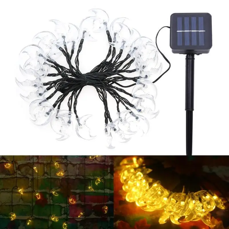 Солнечная энергия 20LED Санта-Клаус сияние струна водосберегающая энергия садовое украшение - Испускаемый цвет: Тёплый белый