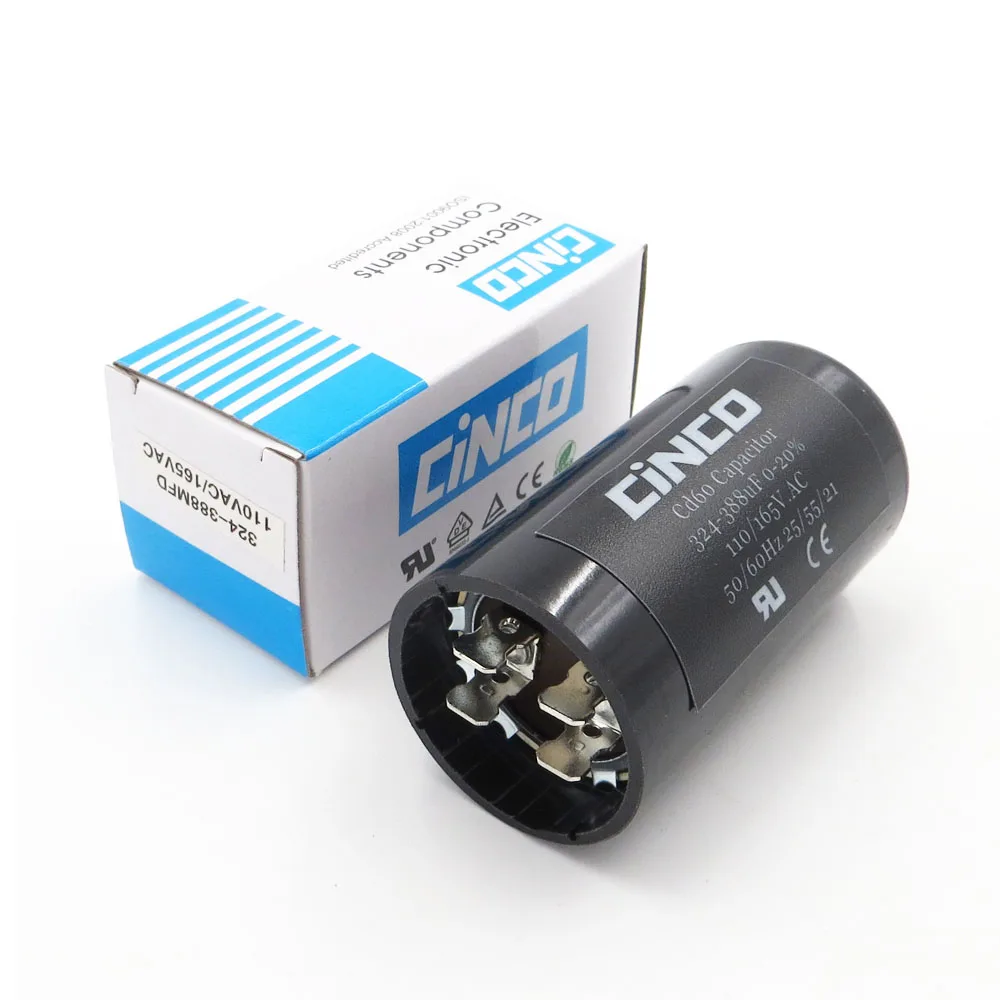 

324-388uF 110V 125V 165V CD60 Motor Start Capacitors Motor Starting 324-388 mfd uf mf Compressor HVAC Electrolytic 110VAC 125VAC