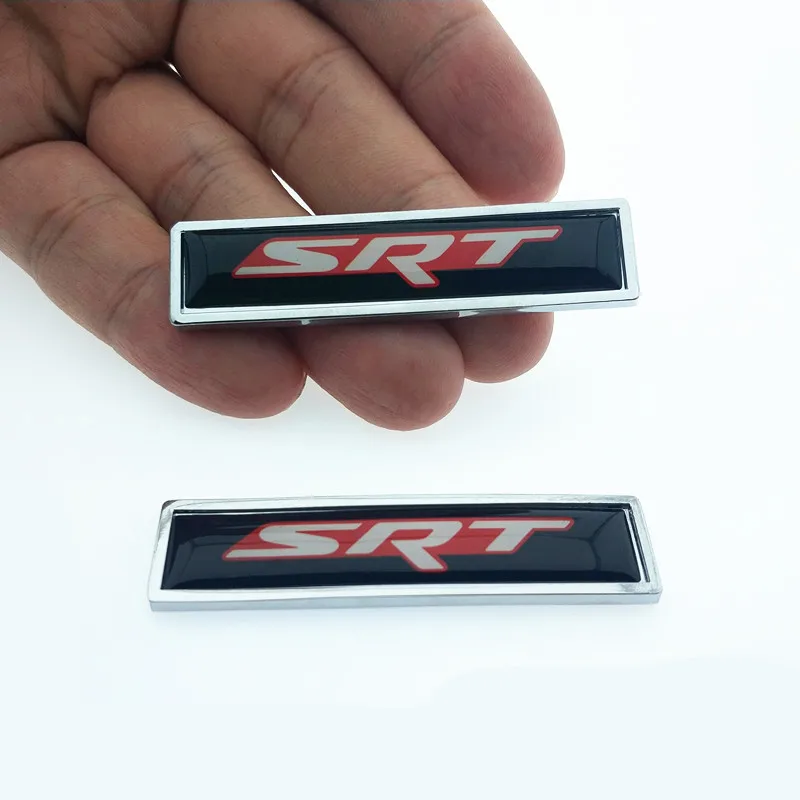 

CDIY 2PCS/lot SRT logo Fender Side Decoration Sticker Metal Emblem Badge Decal Car Styling for Dodge Jeep Cherokee Wrangler ZJ