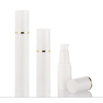 

10pcs/lot 15ml 30ml 50ml White Airless Pump Bottles Golden line Plastic Airless Bottle Vacuum Lotion bottle