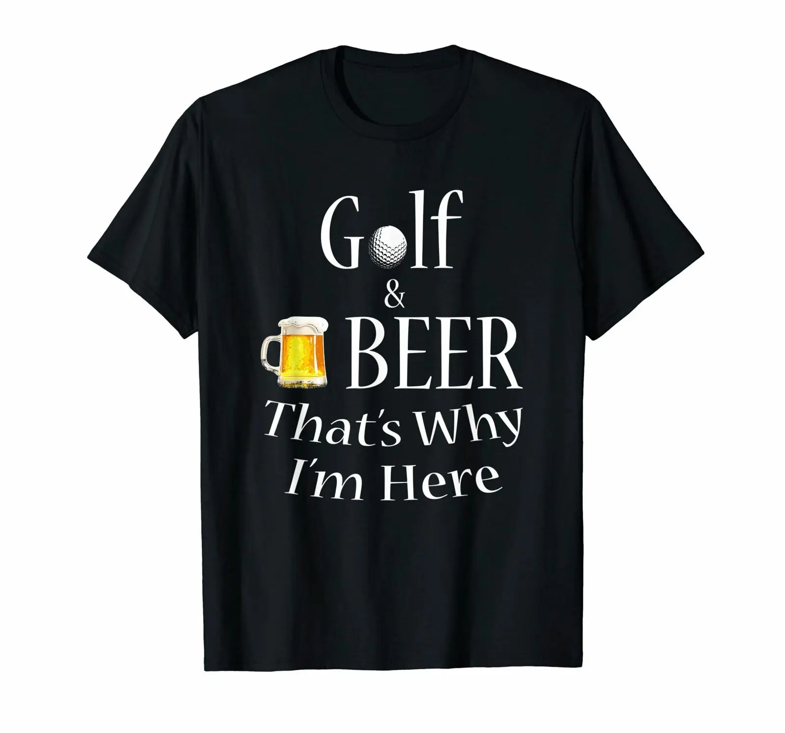 Футболка Golfs с надписью I'm Here забавный подарок на день отца Мужская футболка |