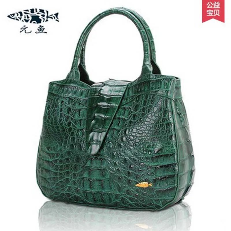 yuanyu new imported real crocodile leather female handbag big dinner ...