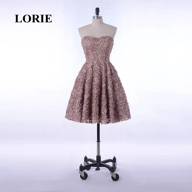 

LORIE Prom Dress Short Sweetheart Cute Lace-up A-Line Real Brown Lace Special Occasion Party Dress for Graduation Free Shipping