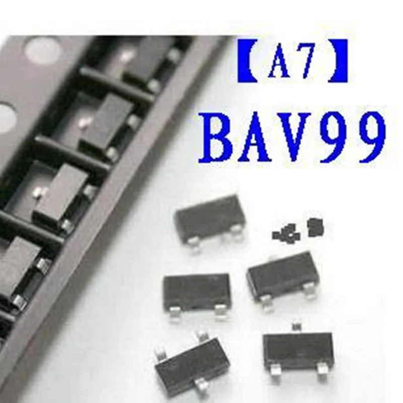 100 шт. двуходовые переключаемые диоды от компании BAV99LT1G SOT23 bab99 A7 SOT bab99lt SOT-23 |