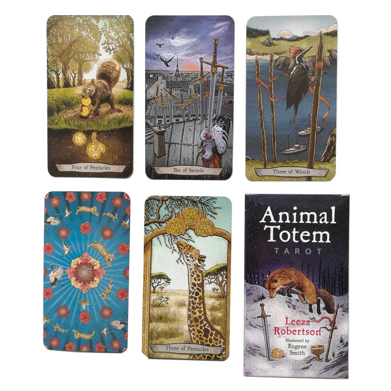 Animal Totem Tarot Cards Funny Board Game Deck Spanish Divination Game 78 Cards - Board Game -