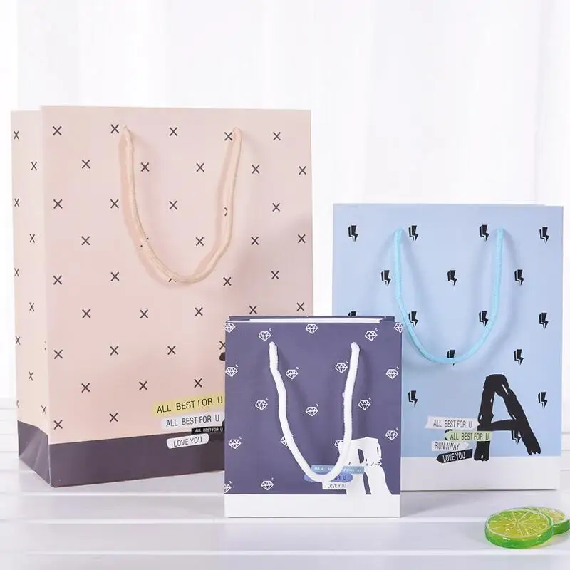 

20pcs/lot New Vertical Gift Handbag Cookie Biscuits Snack Baking Package Paper Bag Wedding Birthday Party Bags