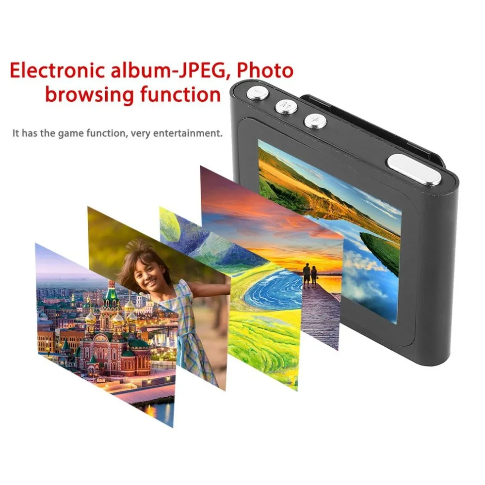 Portable 1.8 Inch LCD Screen Display 6th Generation Music Media Video Movie FM Radio MP4 Player Support 2-16GB Micro SD TF Card